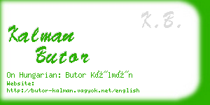 kalman butor business card